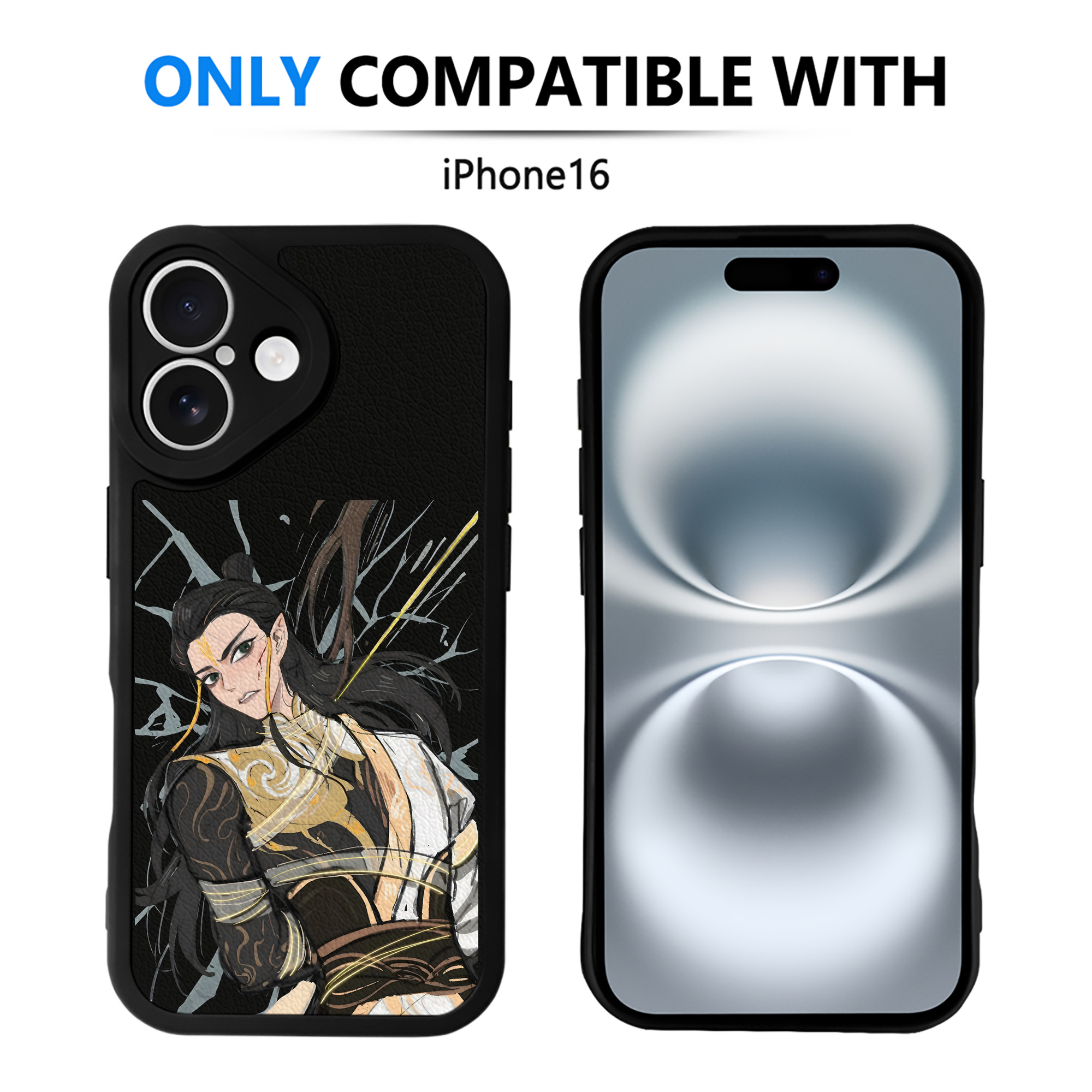 （画像用） Ne Zha 2 ナタ 魔童の大暴れ 【iPhone 16シリーズ対応】シリコンスマホケース（レザー調） 材質：シリコン